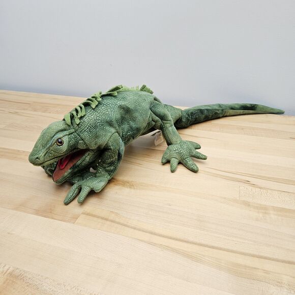 Folkmanis Green Iguana Hand Puppet Plush 32" Large Long Full Body Waldorf - Picture 1 of 9